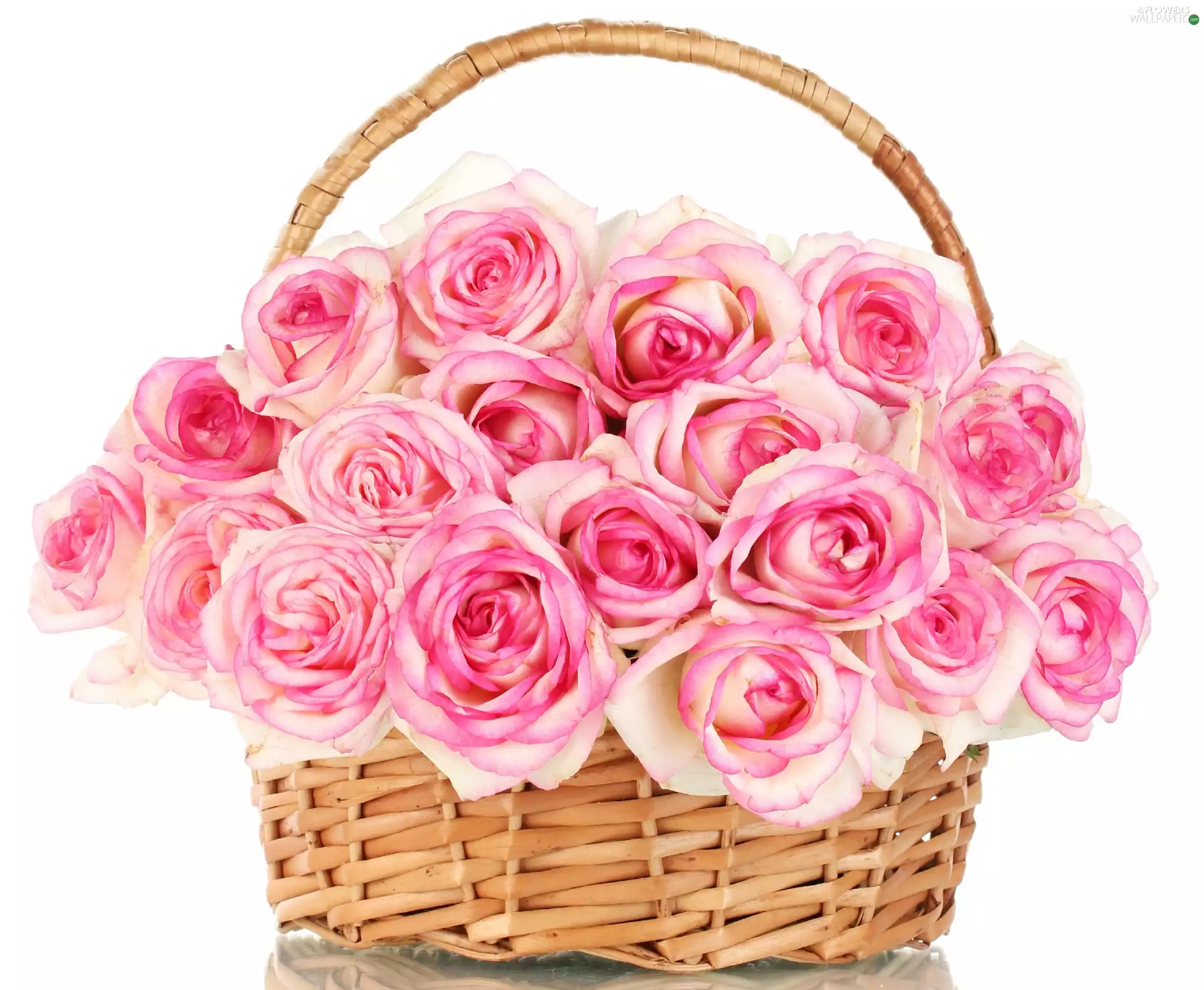 basket, bouquet, rouge